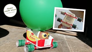 Auto mit Luftballonantrieb  Experimente und Tipps für ErfinderKinder [upl. by Penelopa]