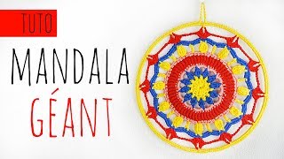 TUTO CROCHET COMMENT FAIRE UN MANDALA GEANT MURAL🌺 [upl. by Enyledam]