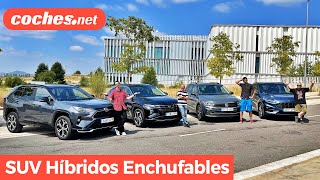 Comparativa SUV Hyundai Tucson Toyota RAV4 VW Tiguan Ford Kuga  Prueba Híbridos Enchufables [upl. by Anaiviv]