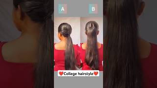 ❤️ college hairstyle 😍 trending short hairstyle subscribe [upl. by Alisan]