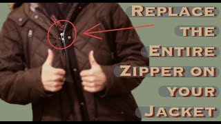 How to Replace Your Jacket Zipper With a Sewing Machine [upl. by Aikal]