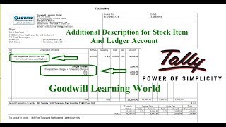 Tally Erp 9 Advance Setting  Additional Description for Ledger Account and Stock Item [upl. by Ailehpo]