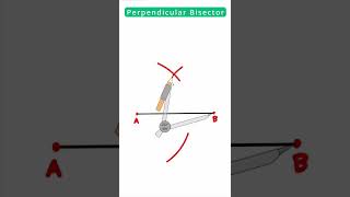 perpendicular bisector of a segment  Simple construction shorts [upl. by Osnofedli325]