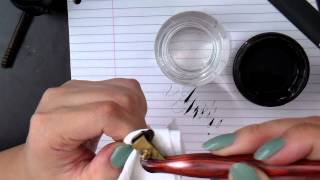 2 Pointed Pen Calligraphy 101 Setting and holding the oblique holder [upl. by Evilo135]