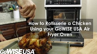 Using your Air Fryer Oven How to Rotisserie a Whole Chicken [upl. by Zetra]