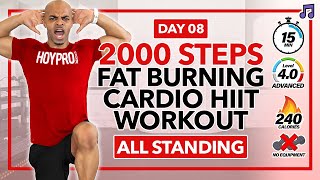 15 MIN INTENSE All Standing Cardio HIIT Workout to Burn Fat  2000 Steps Cardio  Day 8 [upl. by Wyon]