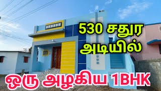 530 சதுர அடியில் அழகான 1BHK வீடு15 cent Land 1BHK compact HouseLow Budget House10 lakhs Budget [upl. by Nirmak681]