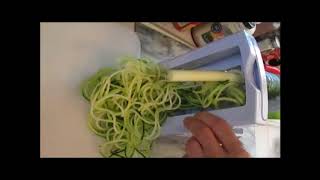 Brieftons 7 Blade Spiralizer Demo by customer Suzanne  Plus a healthy veggie pizza recipe [upl. by Maharba]