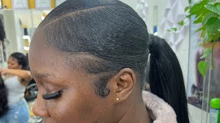 Natural slick back ponytail tutorial 2024 [upl. by Haines966]