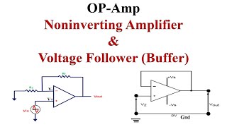 OPAmp Noninverting Amplifier and Voltage followerBuffer with Examples Operational Amplifier [upl. by Gennaro]