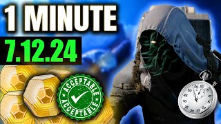 Warlocks Go to Xur NOW Xur in One Minute 71224 [upl. by Ahselyt306]