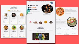 Complete Responsive Food website using HTML CSS Bootstrap and JavaScript [upl. by Nerot70]