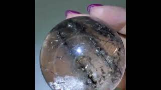 Rare Black tourmaline rutilated quartz sphere with mica [upl. by Lirrehs609]