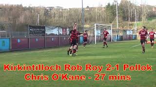 Kirkintilloch Rob Roy v Pollok  3rd February 2024  Goals Penalty Incident and Red Cards [upl. by Reyam212]