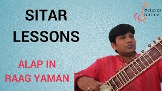 Hindustani Sitar  Alap in Raag Yaman [upl. by Ardnatal]