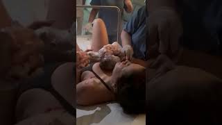 Pregnant people giving birth in a pool videos painfulldelivery newbornbaby [upl. by Ynna]