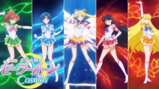 1080p Inner Sailor Guardians Group Transformation Pretty Guardian Sailor Moon Cosmos [upl. by Harriot]