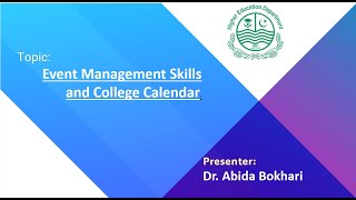 Event Management Skills and College Calendar [upl. by Fauch535]