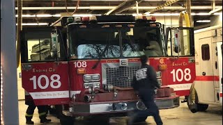 Fire Response Chicago Fire Dept Engine 108 and Tower Ladder 23 Responding [upl. by Radmilla]