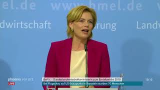 Pressekonferenz mit Bundeslandwirtschaftsministerin Julia Klöckner zum Erntebericht 2018 am 220818 [upl. by Zetta]