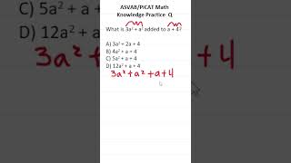 Adding Polynomials amp Combining Like Terms on the ASVABPiCAT Math Knowledge Practice Test Question [upl. by Harras]