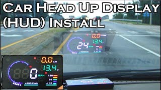 Car Head Up Display 55quot OBDII HUD  Full Review amp Install [upl. by Enitselec]