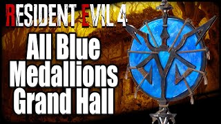 All Blue Medallions in Grand Hall Resident Evil 4 Remake [upl. by Sakram]