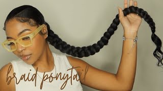 How To Braided Ponytail VPart Style tutorial [upl. by Dreyer]