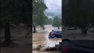 Flooding in Gojevići Fojnica Bosnia and Herzegovina 04102024 [upl. by Akihsar384]