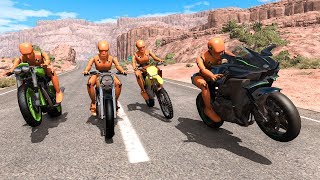 Motorbike Crashes 15  BeamNG DRIVE  SmashChan [upl. by Eliathas]