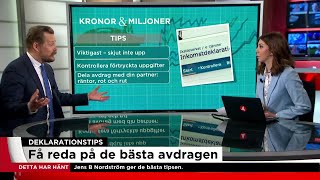 Dags att deklarera  få reda på de bästa avdragen  Nyheterna TV4 [upl. by Naus]