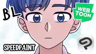 BL WEBTOON making  A friend pt 2  Speedpaint  Tapas  Clip Studio Paint CSP [upl. by Ingra]