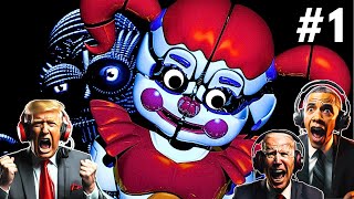 US Presidents Play Five Nights at Freddys 5 Sister Location FNAF 5 SL Part 1 [upl. by Acsicnarf]