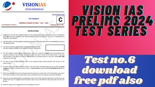 VISION IAS PT TEST SERIES 2024  UPSC PRELIMS TEST SERIES 2024 VISION IAS   TEST  6   UPSC [upl. by Manning]