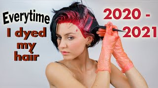 All the times I dyed my hair 20202021 [upl. by Bonnibelle]