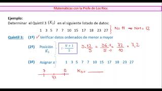 Cuartiles Quintiles Deciles y Percentiles Medidas de Posición Cómo se calculan [upl. by Wiersma651]