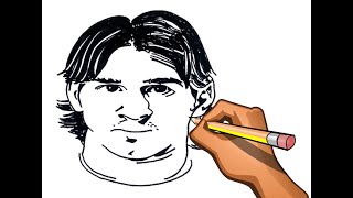 DIBUJO FACIL DE LIONEL MESSI PASO A PASO  How to Draw Lionel Messi [upl. by Ecaidnac]