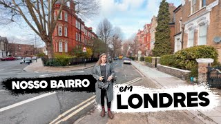 Tour pelo nosso bairro em Londres [upl. by Auqinehs]