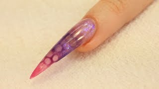 Bubble Effect UV Gel Stiletto Nail Design Tutorial [upl. by Nolahp466]