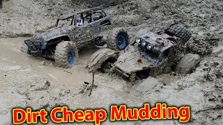 Dirt Cheap RC Mud Bog Mudding Challenge Wltoys 10428A vs HBX Transit Brushless [upl. by Hintze]