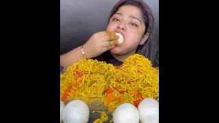 12 PACKET VEGETABLE MAGGI WITH 20 BOILED EGGS AND CHICKEN CHEESE CREPE WRAPS SPICY EXTRA GRAVYASMR [upl. by Folsom]