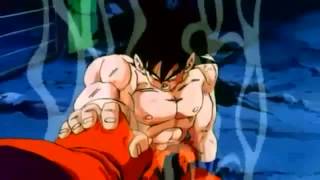 DragonBall Z Goku Turns Into Super Saiyan god english [upl. by Putnem]