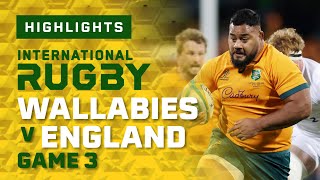 Highlights Wallabies vs England 3rd Test  Wide World of Sports [upl. by French]