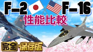 F2とF16戦闘機の性能を徹底比較【一気見版】 [upl. by Ardnohsed]