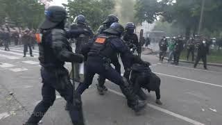 Paris May Day protest turns ugly as police clash with protesters [upl. by Floria]