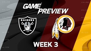 Oakland Raiders vs Washington Redskins  Week 3 Game Preview  NFL Playbook [upl. by Torre708]