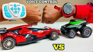 Voice Control F1 RC Car Vs Intelligent Watch Control Mini Stunt RC car [upl. by Littlejohn605]