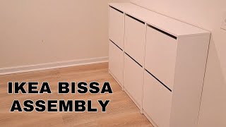 Ikea Bissa Shoe Storage Cabinet Assembly [upl. by Arahsat]