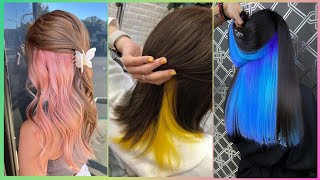 AMAZING UNDERNEATH HAIR COLOR IDEAS FOR GIRLS  COLOR DE PELO DEBAJO [upl. by Regen]