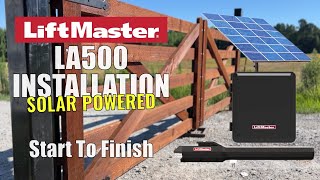 Liftmaster LA500 Dual Swing Gate Installation With Solar [upl. by Sukey]